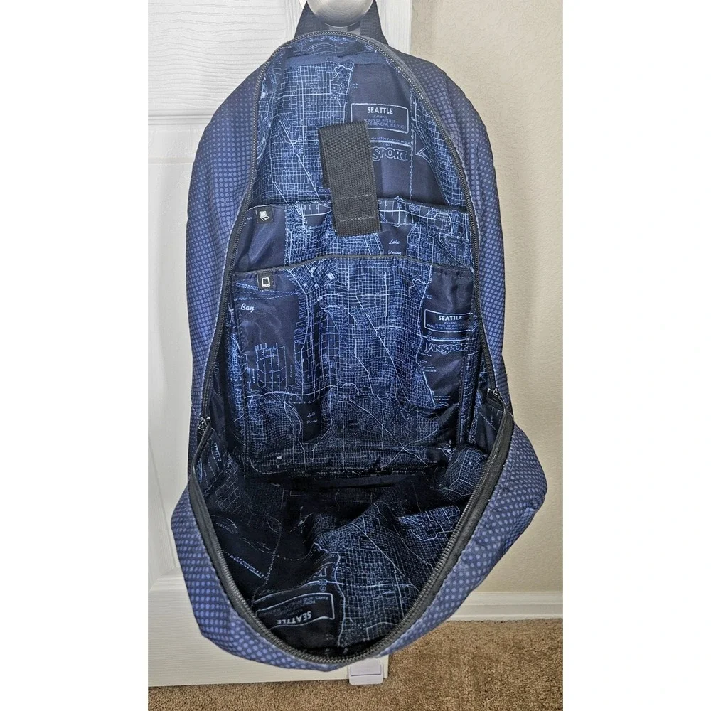 Jansport Suede Bottom Backpack Map Of Seattle Interior Laptop and Tablet Sleeve